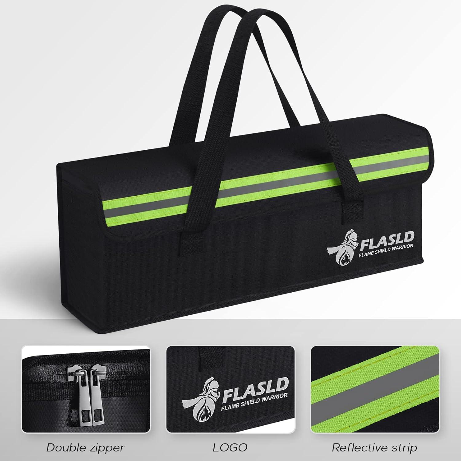 FLASLD 2-Pack Lipo feuerfeste Tasche Akku Ladetasche Case Explosionssicher Lagerung 49x11x18 cm - 2er Pack