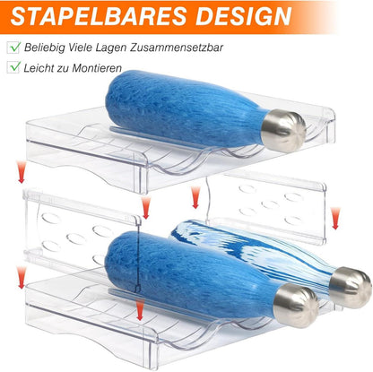 JUPELI Flaschenregal Stapelbar Wasserflaschenhalter 2er Pack
