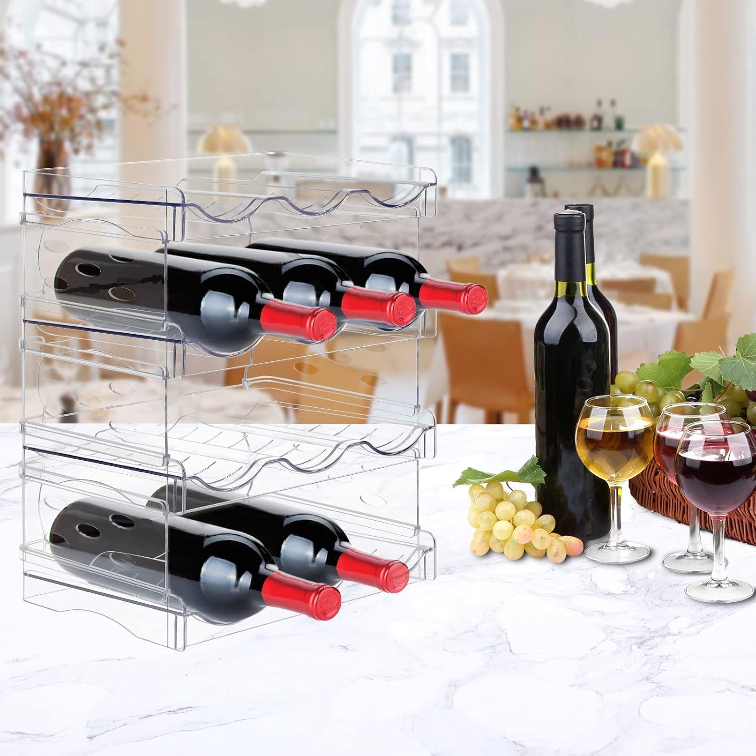 JUPELI Flaschenregal Stapelbar Weinregal 2er Set
