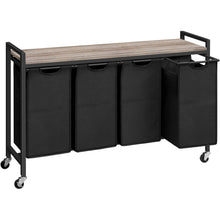 Wäschekorb mit Ablage und Rollen 4x39,8L Oxford-Gewebe