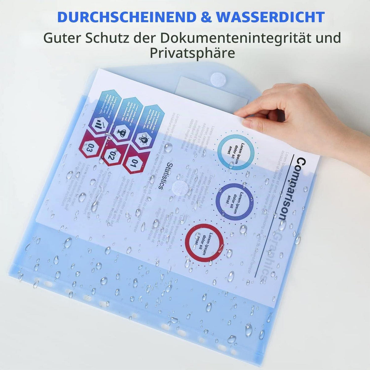 Registermappe A4, 14er Set, 7 Farben – Abheftbare Dokumententaschen