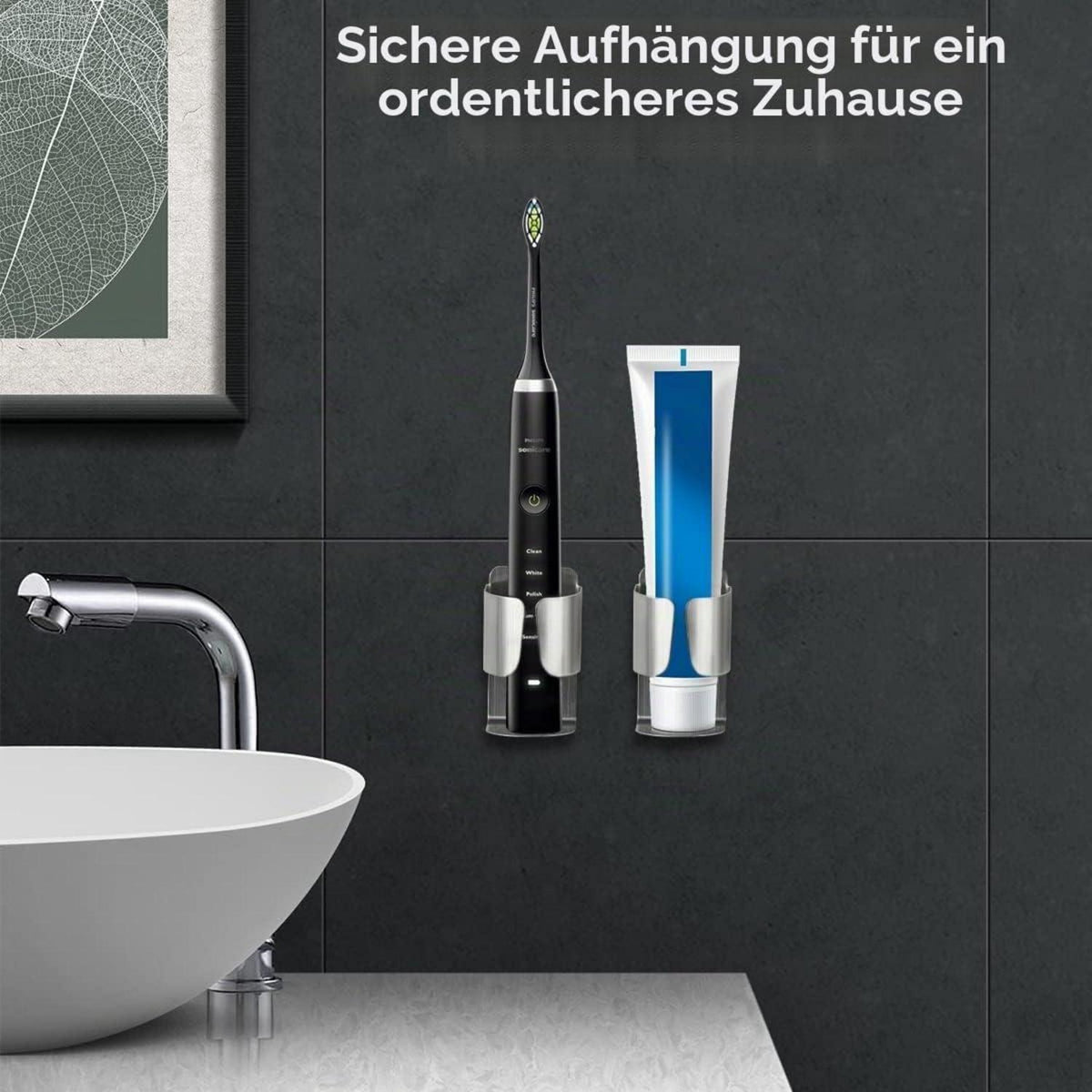 2x Wandhalterung für Elektrische Zahnbürste Edelstahl