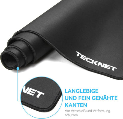 TECKNET XXL Mauspad Speed Gaming 900x400 mm Schwarz Wasserdicht rutschfeste Gummibasis