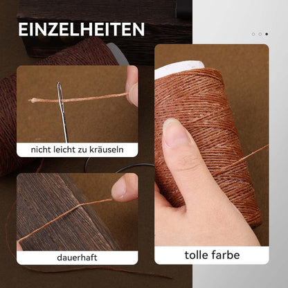 Namner 150D Leder Wachsfaden Set mit Nähnadeln- Dunkles