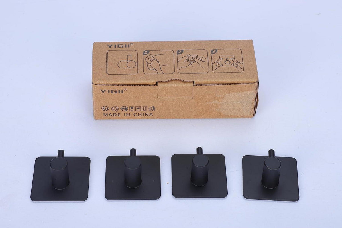 Handtuchhaken ohne Bohren Edelstahl Klebehaken 4er Set Schwarz Matt