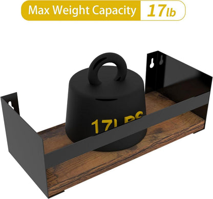 3er Set Schwarz Wandregal 40cm - Stilvoll Robust Schweberegal für Küche Bad Wohnzimmer