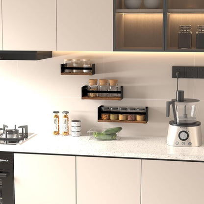 Moderne Schwarz 3er Set Wandregal 40cm - Stilvolle Robuste