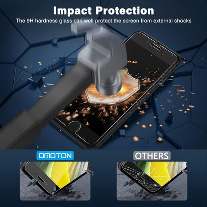 Schutzglas für iPhone SE/8/7/6 mit Rahmen, 2 Stück