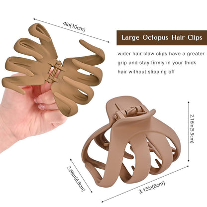 Octopus Haarklammer 5er Set Haarspangen für dickes lockiges