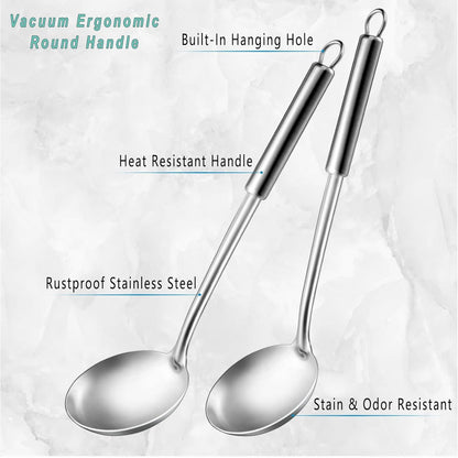 Suppenkelle Edelstahl mit Langstiel 34.5×9.5cm, 2-teilig