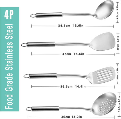 Pleafind 4-teiliges Edelstahl Kochutensilien Set