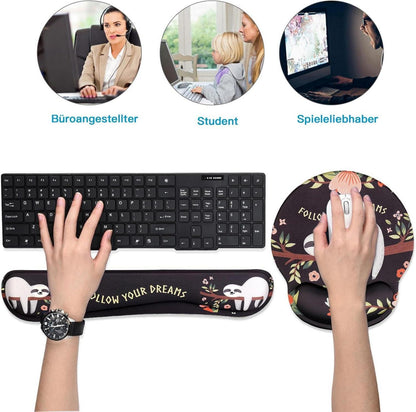 Ergonomisches Mauspad mit Handgelenkauflage und Tastaturstütze Set