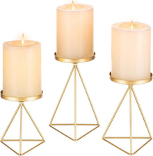 Kerzenständer 3er Set Metall Gold Vintage Weihnachten