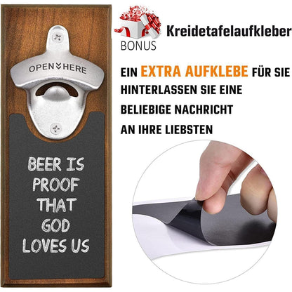 Flaschenöffner Wand Holz Magnet Bier Geschenk Männer Freund