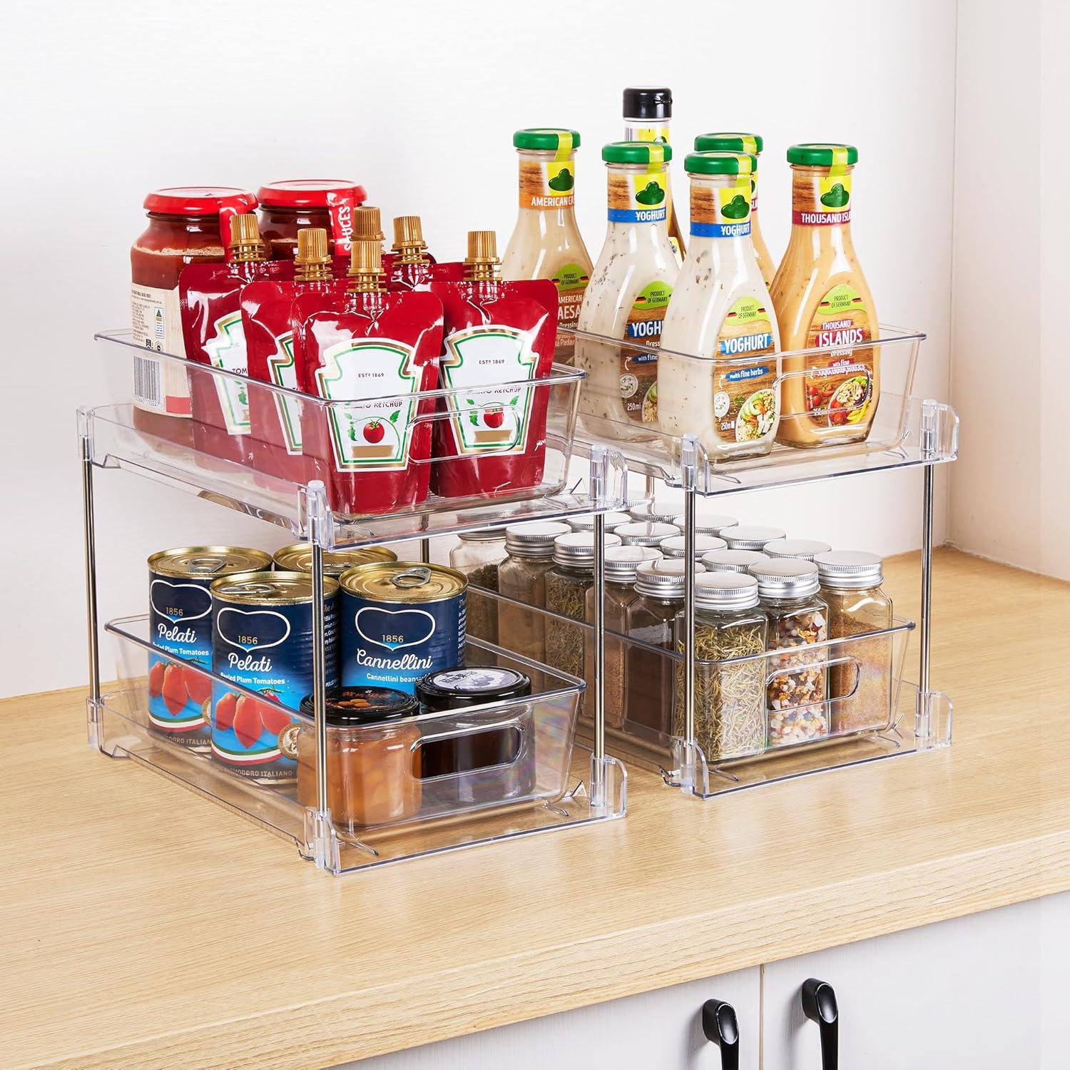 Vtopmart Multifunktionaler Spülschrank Organizer 2er Pack für Küche Badezimmer