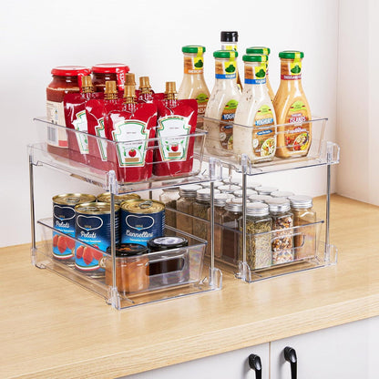Vtopmart Multifunktionaler Spülschrank Organizer 2er Pack für Küche Badezimmer
