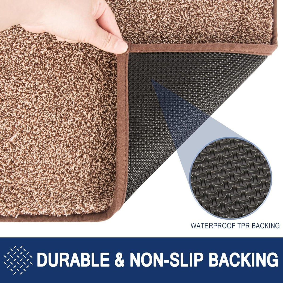 Schmutzfangmatte 50x80cm rutschfest waschbar Sauberlaufmatte Braun