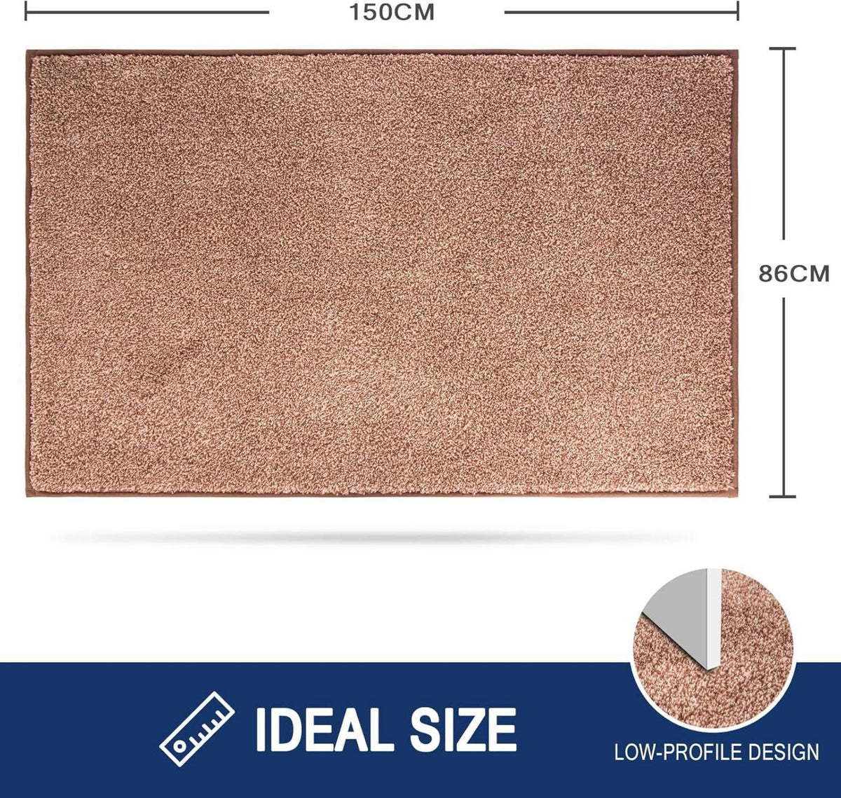 Schmutzfangmatte 86x150cm Braun rutschfest waschbar saugfähig robust