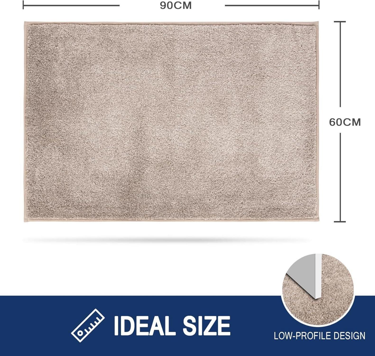 Rutschfeste Schmutzfangmatte 60x90 cm Beige, waschbare