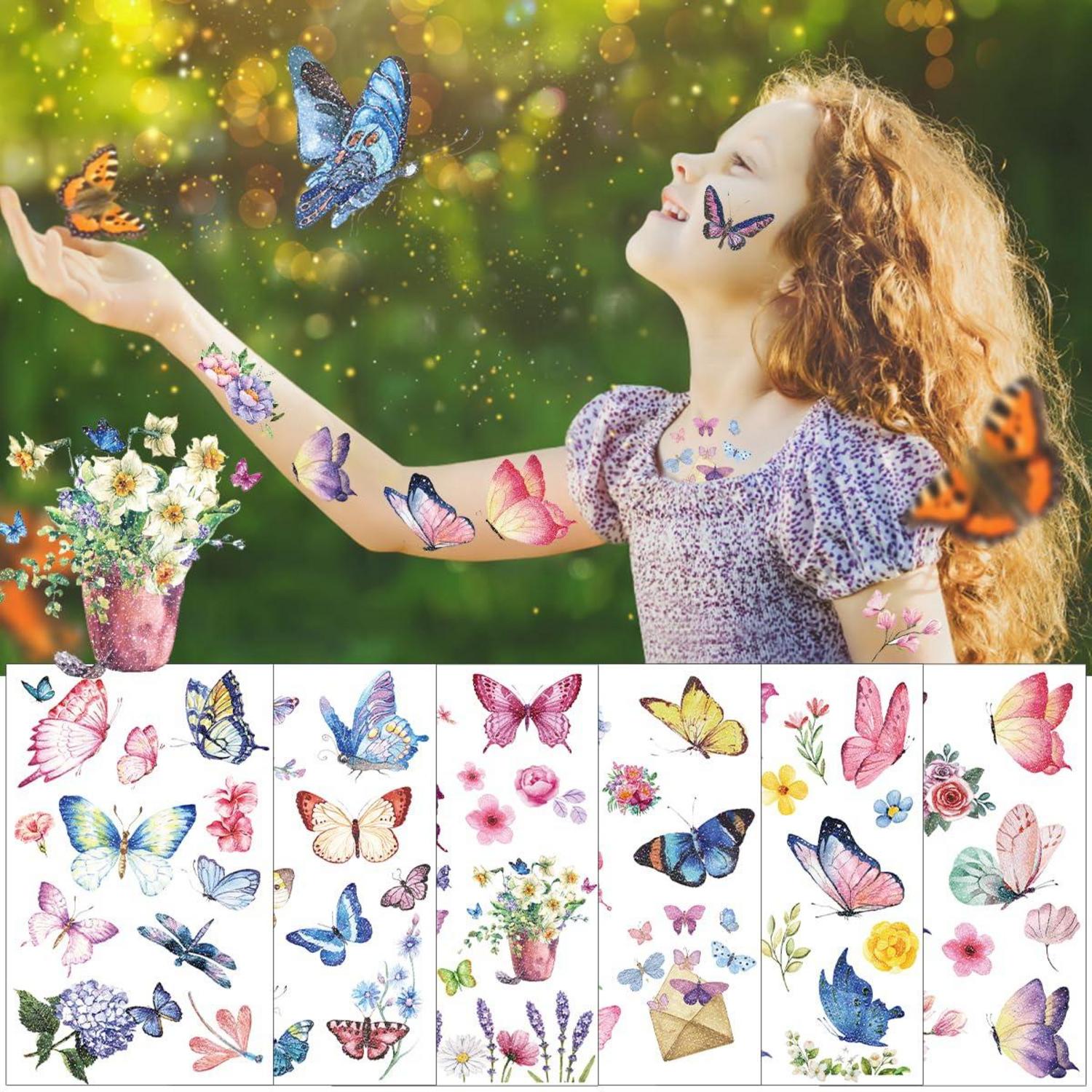 Glitzer Tattoo Set Kinder 300+ Sticker Einhorn Meerjungfrau Dino Mädchen Füllung Kaufland