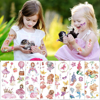 Glitzertattoos Kinder Set Einhorn Dino Meerjungfrau Hautfreundlich