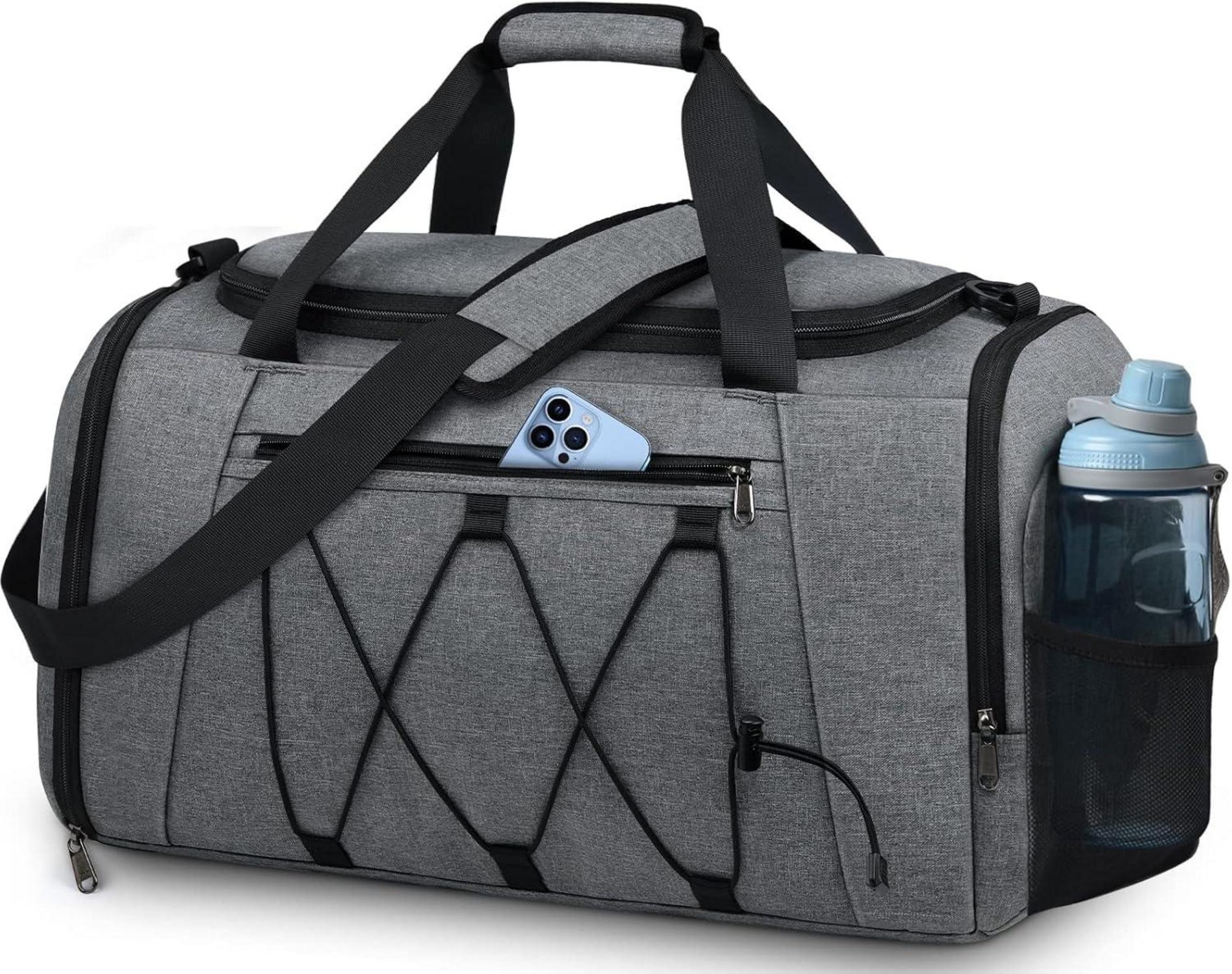Sporttasche mit Schuhfach und Nassfach 40L Grau