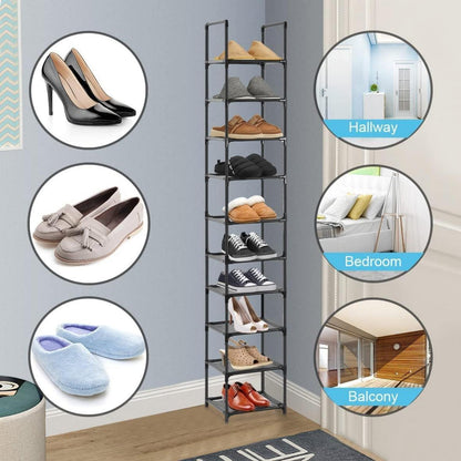 Wylnsie Vertikales Schuhregal 10 Ebenen schmales