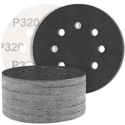 Schleifpapier 125mm Klett 320 Körnung, 50 Stück, Nass/Trocken
