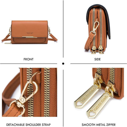 Kleine Damen Umhängetasche Crossbody Grün in Lederoptik