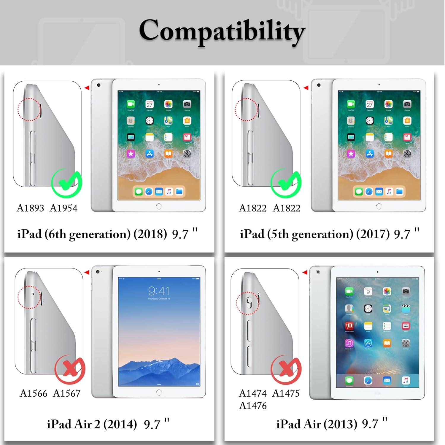EasyAcc iPad 9.7 Hülle mit Stifthalter - Schwarz