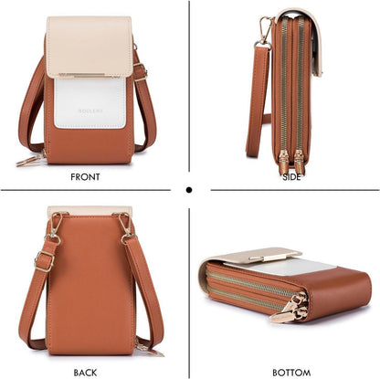 Damen Kleine Umhängetasche Crossbody Schultergurt RFID Reißverschluss