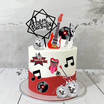 Gitarre Musik Geburtstag Kuchen Topper Rock Roll Cupcake Dekoration