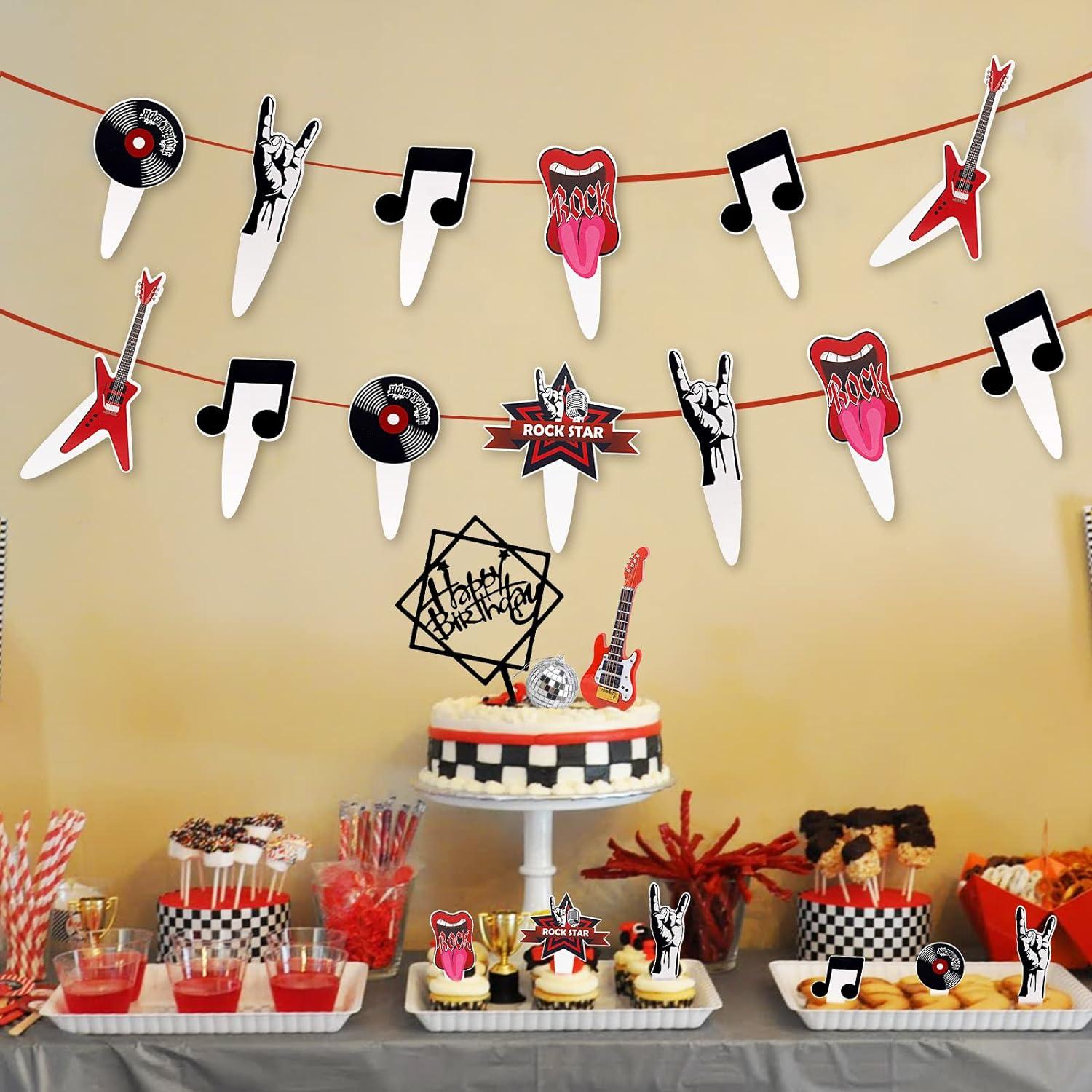 Gitarre Musik Note Kuchen Topper Disco Ball Rock Roll Cupcake Deko