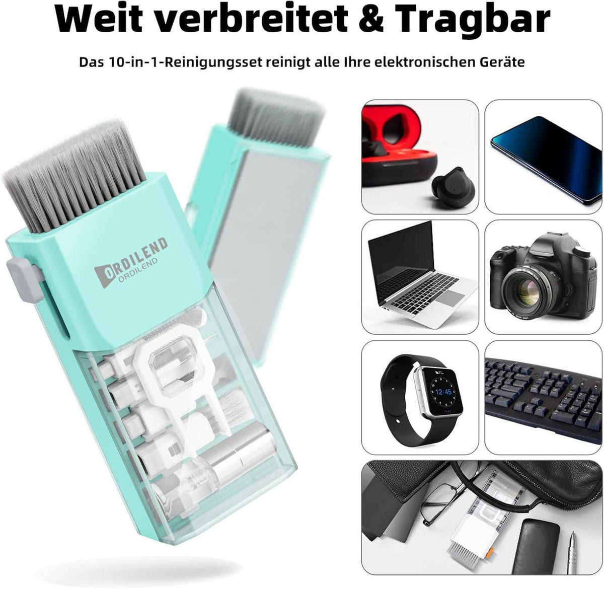 Tastaturreinigungsset + Cleaner Kit für Laptop, MacBook, Tablet, Computer - Einfach zu bedienen & transportieren