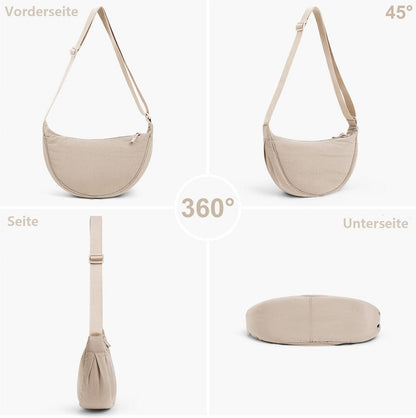 Damen Halbmond Crossbody Schultertasche Einfarbig