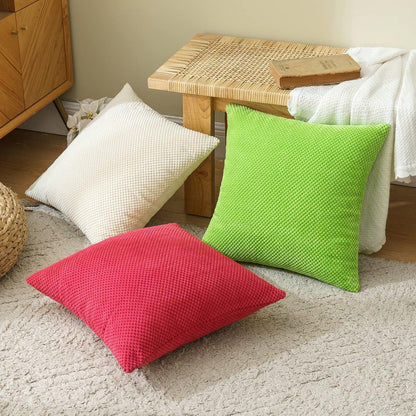 Dunkelgrüne Kordsamt Kissenbezüge 40x40 cm 2er Set - Dekorativ Sofakissen