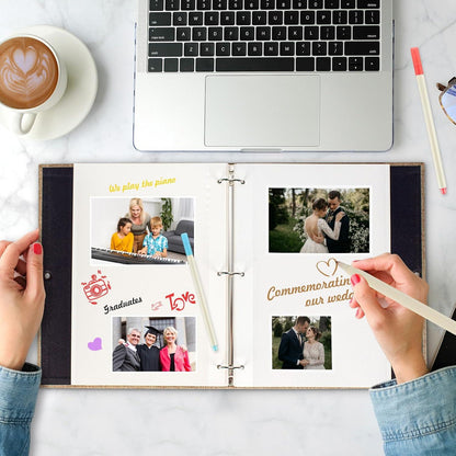 AIOR Fotoalbum Selbstklebend 60 Weiße Seiten DIY Album Scrapbook