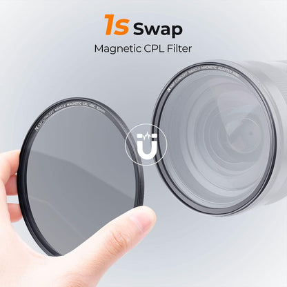 82mm Magnetischer CPL-Filter mit Adapterring, optisches