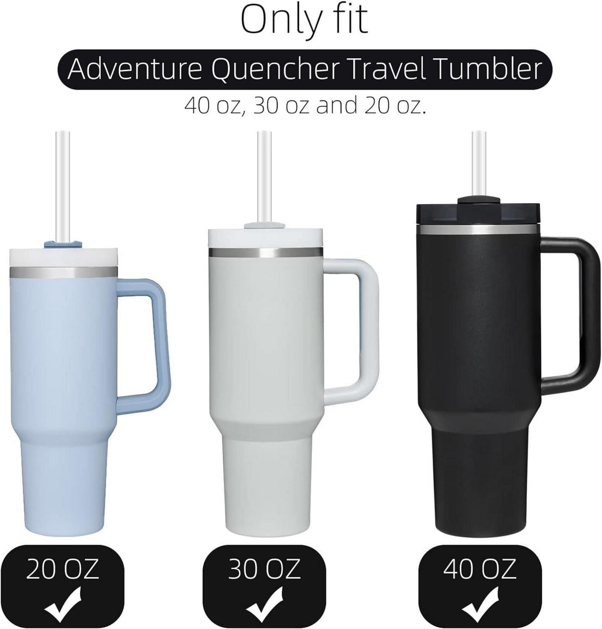 6 Stück klare wiederverwendbare Strohhalme für Stanley Tumbler