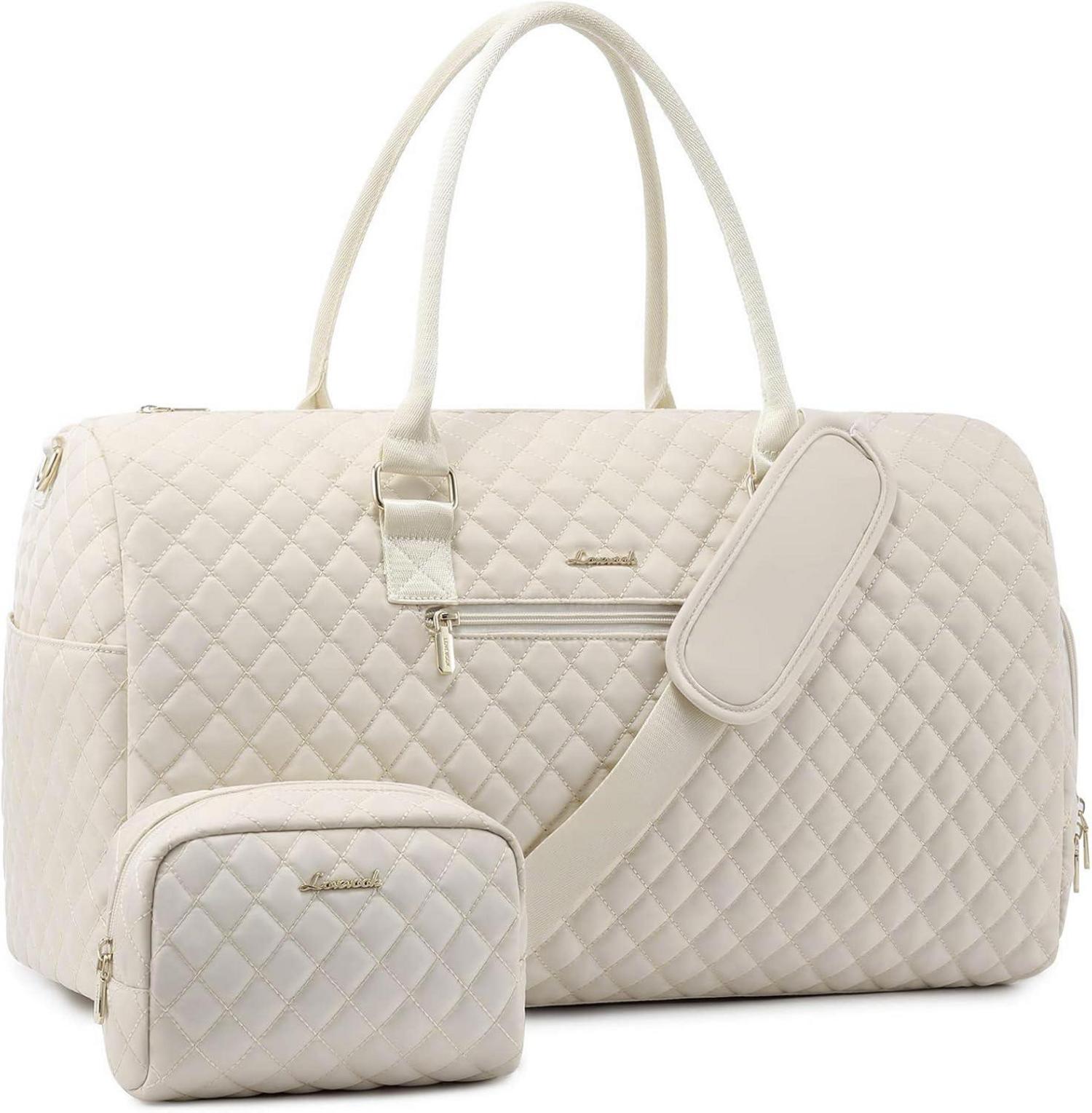 Sporttasche Damen Reisetasche Weekender wasserdicht Beige