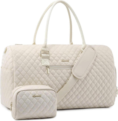 Sporttasche Damen Reisetasche Weekender wasserdicht Beige