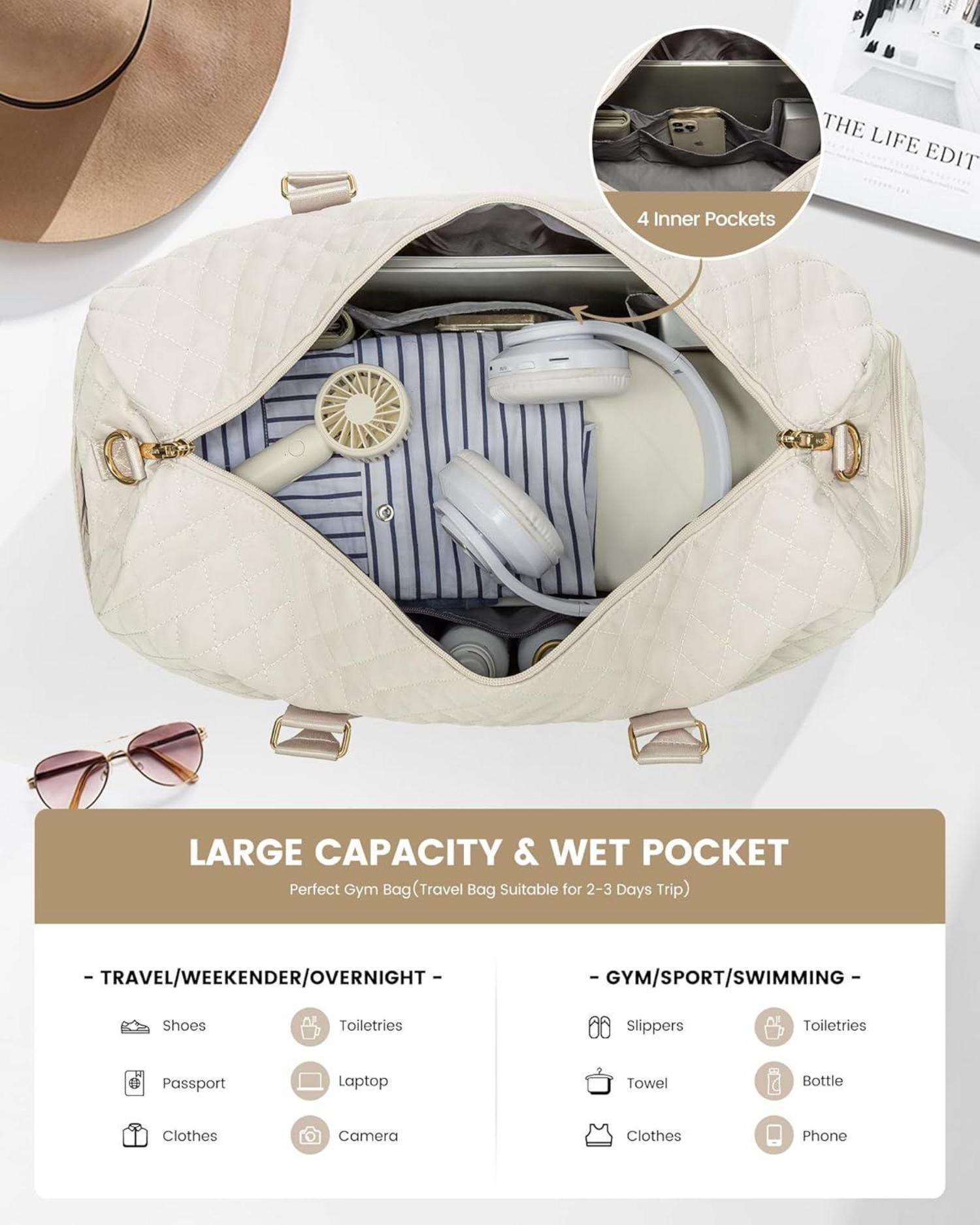 LOVEVOOK Damen Reisetasche Weekender Sporttasche mit