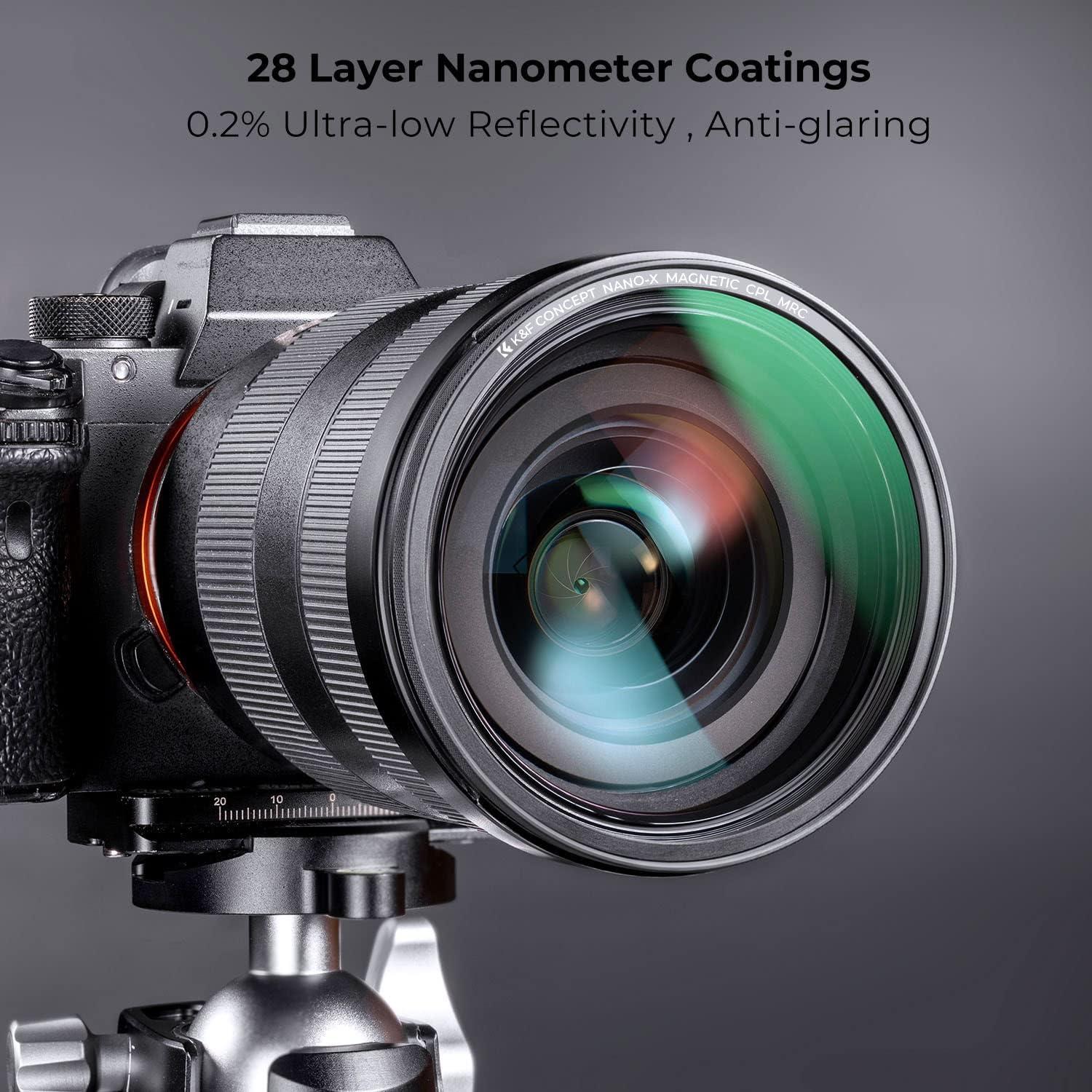 72mm Magnetischer Polfilter + Adapterring CPL Filter Nano X-Serie 28x