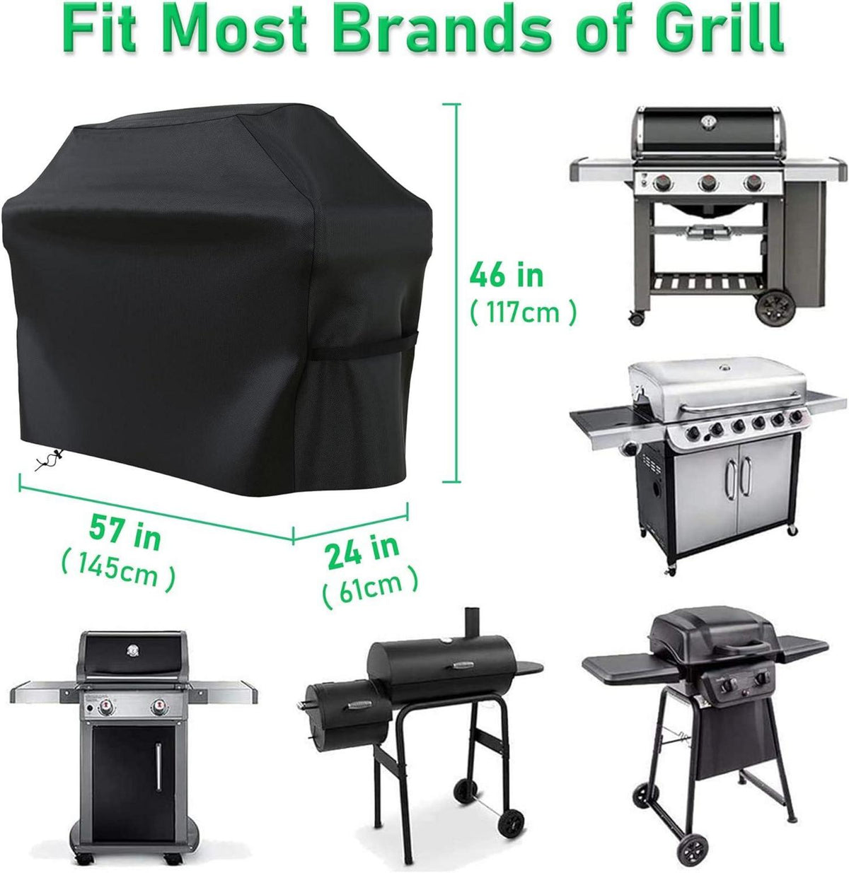 Grillabdeckung wasserdicht UV-Schutz reißfest 145x61x117CM