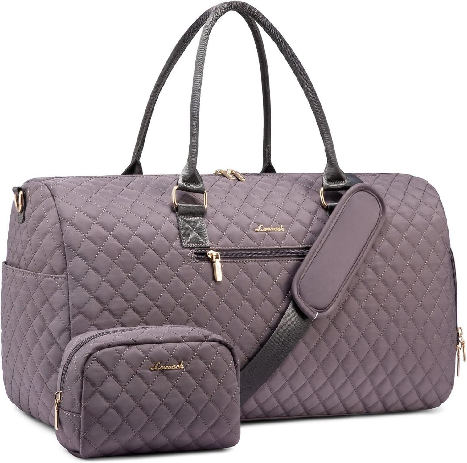 Sporttasche Damen Weekender Reisetasche Violett-grau