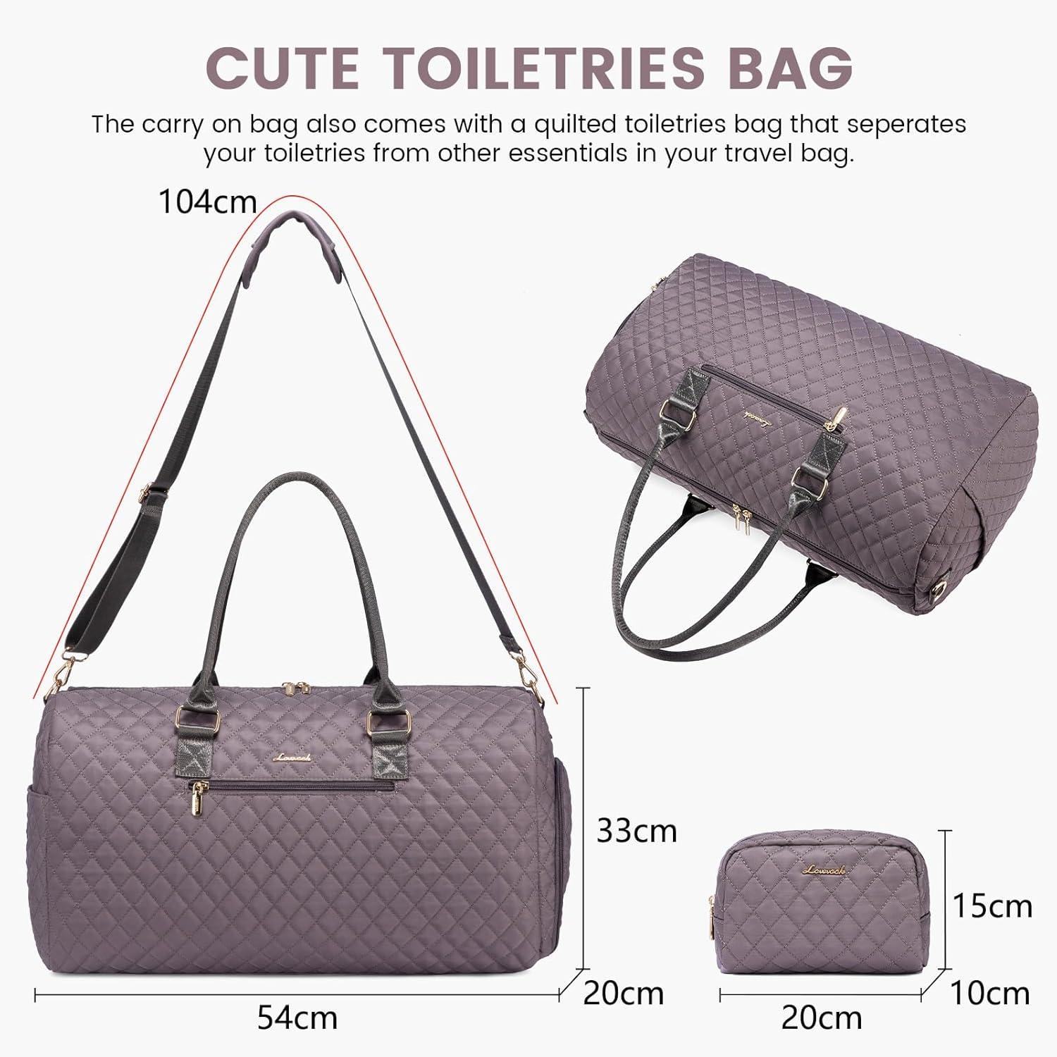 Sporttasche Damen Weekender Reisetasche Violett-grau
