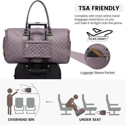 Sporttasche Damen Reisetasche Weekender mit Nassfach, Schuhfach & Kulturtasche