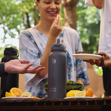 BOTTLE 1,2 l Sport-Wasserflasche aus Edelstahl mit Strohhalm
