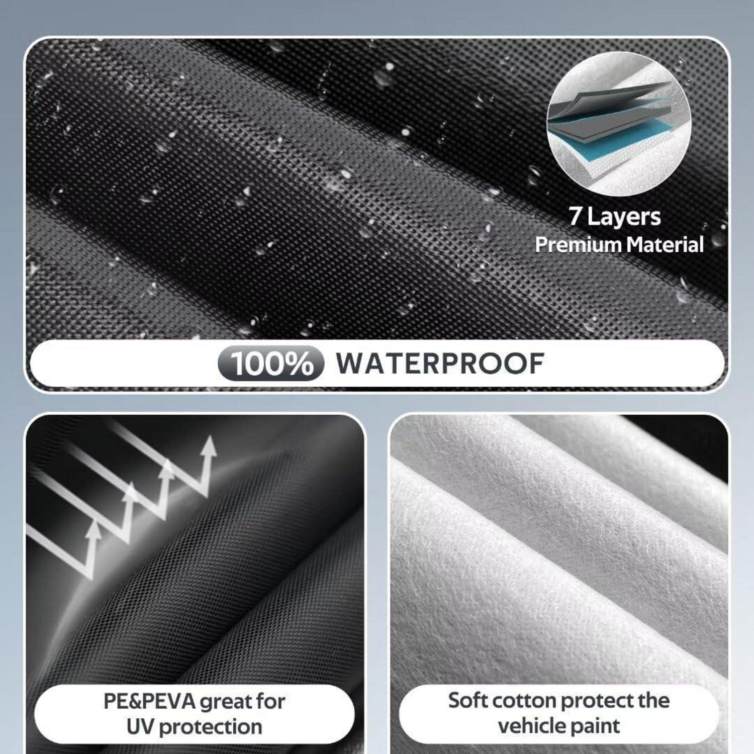 Autoabdeckung Wasserdicht Schrägheck 415-450cm Schwarz