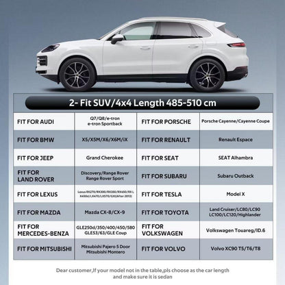 Autoabdeckung Wasserdicht und atmungsaktiv für SUV 4X4 (485-510 cm) YXL Schwarz